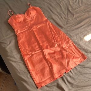 Orange midi dress